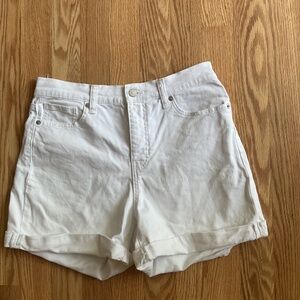 Banana Republic Womens White Denim Cuffed Shorts size 4